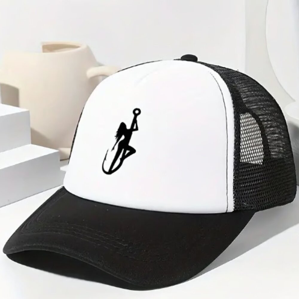 Unisex fishing themed trucker hat